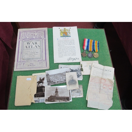 375 - WWI Trio of British Service Medals, including 1914/15 Star, British War Medal and Victory Medal on b... 