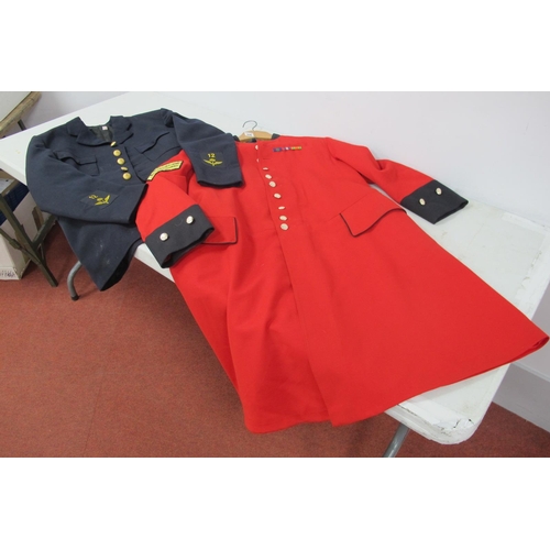 376 - A Scarlet Lightweight (Chelsea Pensioners) Coat, Chest 105, Swedish Blue Parade Uniform Jacket.