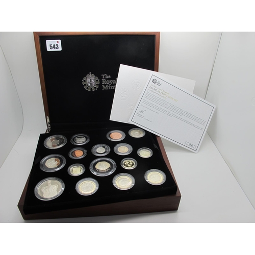 543 - The Royal Mint 2013 Premium Proof Coin Set, boxed with certificate of authenticity.