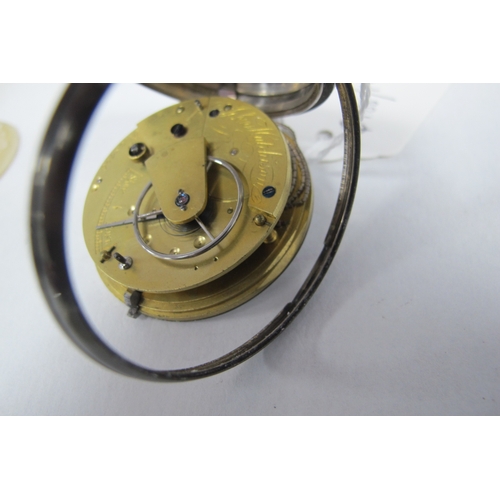 135 - A Hallmarked Silver Cased Openface Pocketwatch, (plastic glass detached / lacking bow), within engin... 