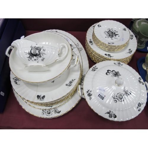 1198 - Royal Worcester China Dinner Ware Z2820 - five dinner plates (another cracked), twelve dessert plate... 