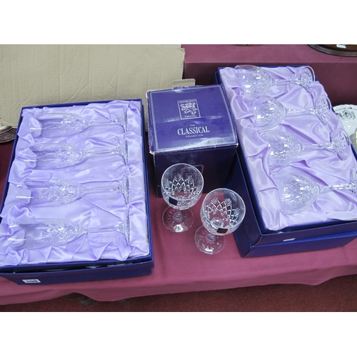 1199 - Edinburgh Crystal Sets of Eight Champagne and Ten Wine Glasses:- Five Boxes.