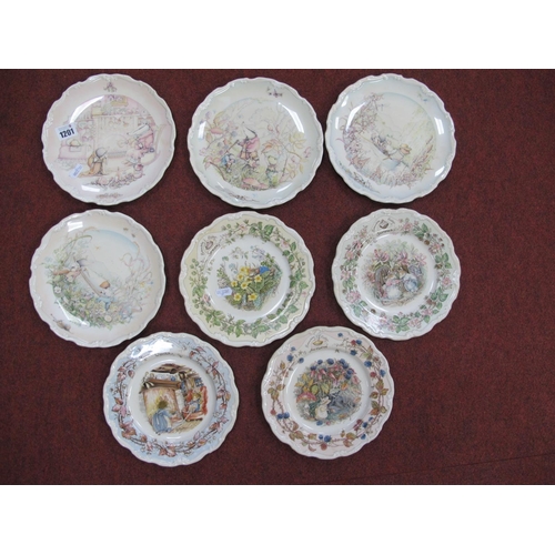 1201 - Doulton Brambly Hedge Seasons Plates x 4, four Wind in The Willows, by Christina Thwaites.