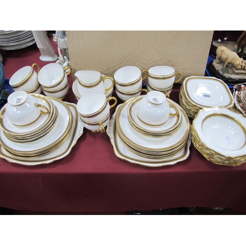 1251 - A Royal Albert Tea Service, with Greek key decoration, fifty seven pieces.