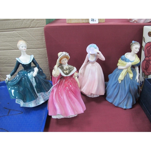 1253 - Royal Doulton Figurines, 'Janine', 'Adrienne', 'Sweet April' and 'Sunday Morning'. (4).