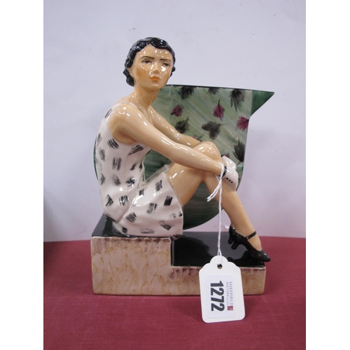 1272 - A Peggy Davies Figurine 'Back in Time', an artists original colourway 1/1 by Victoria Bourne, 19.5cm... 