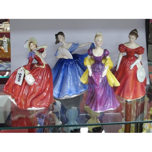 1285 - Royal Doulton Figurines 'Autumn Breezes', 'Loretta', 'Winsome' and 'Elaine'. (4).