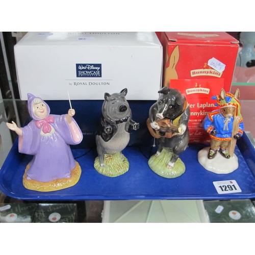 1291 - Beswick Pig Musician's - Christopher and John, Royal Doulton Bunnykins 'Winter Lapland' figure (boxe... 