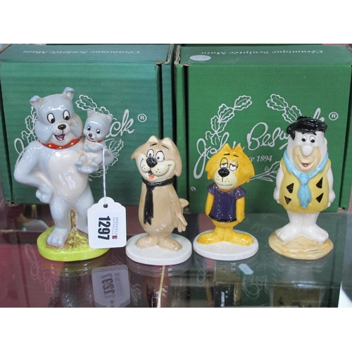 1297 - Beswick Figures, Fred Flintstone, Brain and Spook and Doulton Spike and Tike.