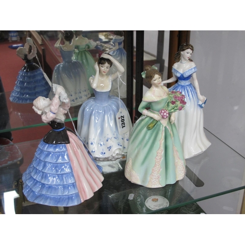 1302 - Royal Doulton Figurines, 'Charlotte', 'Sheila', 'Susan' and 'Happy Birthday'. (4).