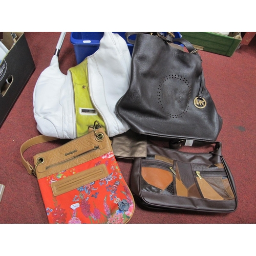 1042 - A Desigual Floral Print Shoulder Bag with leather trim, other designer handbags, etc:- One Box