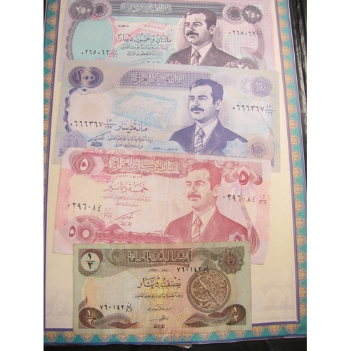 519 - Large Collection of Banknotes, includes Iraq, Russia, Poland, USA, etc.