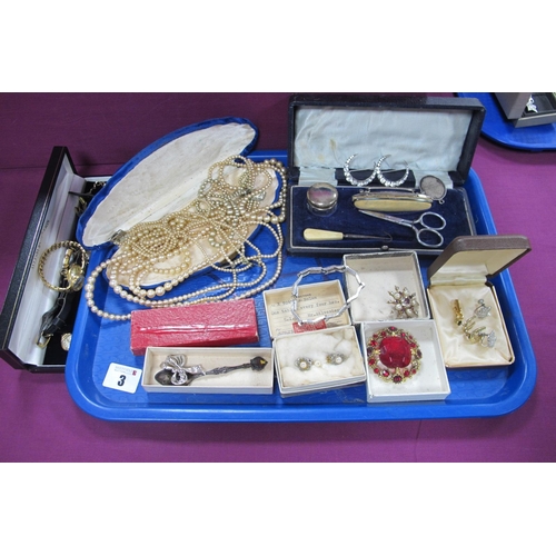 3 - A Mixed Lot of Assorted Costume Jewellery, including imitation pearls, gold filled cased ladies wris... 