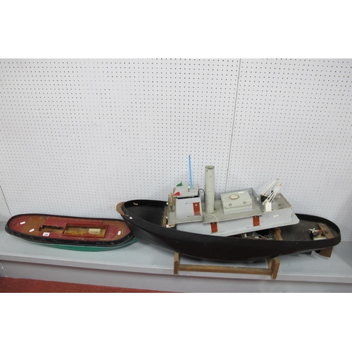 219 - A Scratch Built Model Boat, in the style of a screw steamer/tug, 'Simla', fibreglass/wood/cardboard ... 