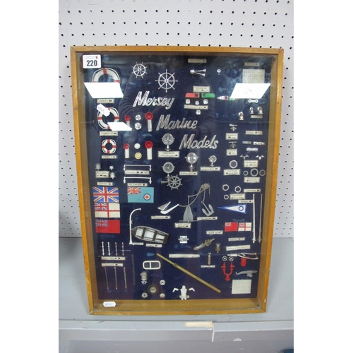 220 - Mersey Marine Models - A Wooden Framed and Glazed Display Cabinet, exhibiting a collection of model ... 