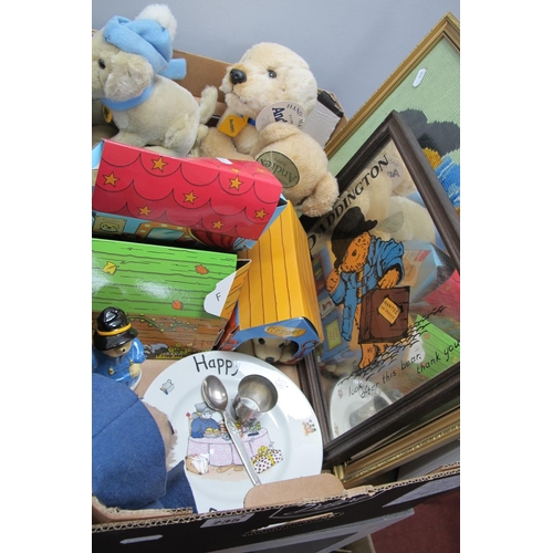 235 - A Collection of Nine Soft Toy Andrex Puppies; together with a quantity of Paddington Bear themed ite... 