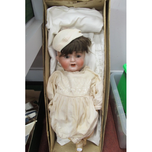 267 - An Early XX Century Bisque Head Doll by Kammer & Rheinhardt, (head by Simon & Halbig), marked to bac... 