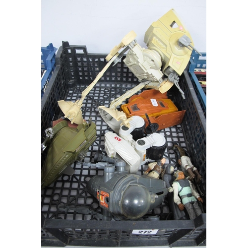 272 - A Collection of Original Star Wars Trilogy Plastic Models mini-rigs, space vehicle, figures, to incl... 