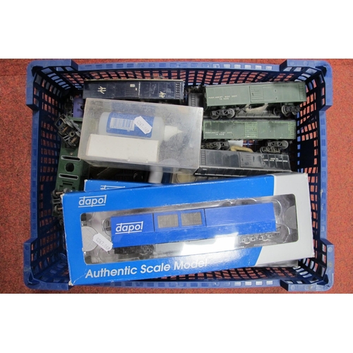 313 - Eleven 'OO' Gage/4mm Track cleaning Wagons, by Dapol (boxed) and Triang etc, includes bottle of Dapo... 