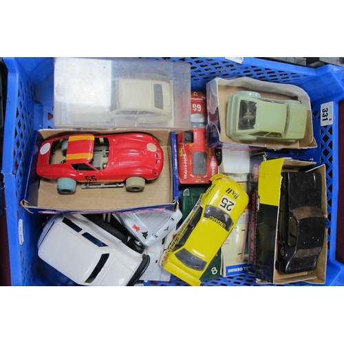 331 - A Collection of Mostly Adapted 1:32nd Scale Slot Cars, Scalextric and Other, ideal for restoration, ... 