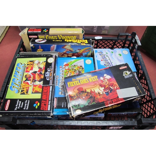 449 - Ten Super Nintendo and Super Famicom Gaming Cartridges, comprising of  (SNES) and American Tail Fiev... 