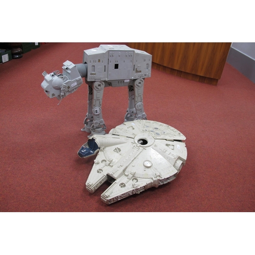 468 - Original Star Wars Trilogy Plastic Toy Models, At-At (Kenner) and Millennium Falcon (Kenner) both in... 