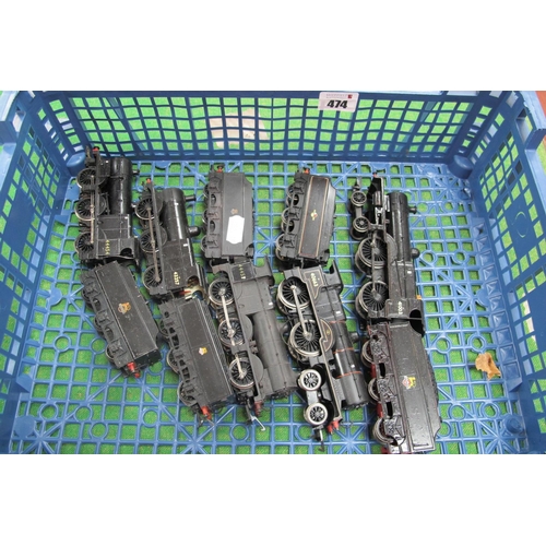 474 - Five 'OO' Gauge/4mm Unboxed Steal Locomotives BR Black with Six Wheel Tenders, two Hornby 4-4-0 Clas... 