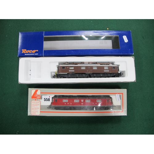 558 - Two 'HO' Gauge Boxed Continental Outline Electric Locomotives, A Roco Ref No 63769 class Ae 6/8 BLS ... 