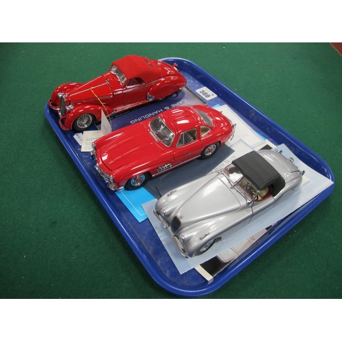 560 - Three 1:24th Scale Franklin Mint Precision Models, comprising of 1937 Alfa Romeo 2900B, 1954 Mercede... 