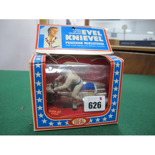 626 - A Circa 1977 Ideal Evel Knievel Precision Miniature Diecast Model Super Jet Cycle, boxed, plastic wi... 