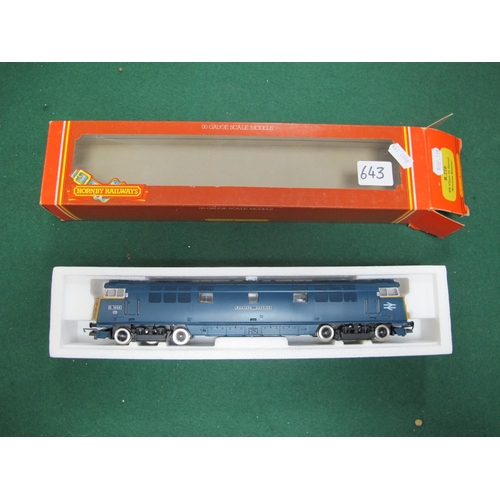 643 - A Hornby 'OO' Gauge/4mm Ref No R778 Class 52 Diesel Co-Co Locomotive, BR blue 'Western Harrier' R/No... 