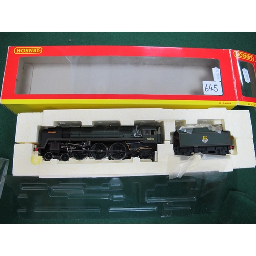 645 - Hornby 'OO' Gauge/4mm Ref No R2207 Class 7P6F 4-6-2 Steam Locomotive plus Six Wheel Tender, BR Bruns... 