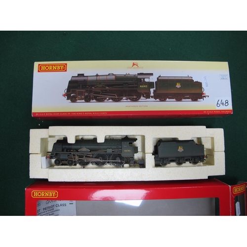 648 - A Hornby 'OO' Gauge/4mm Ref No R2629X Royal Scot Class 7P 4-6-0 Steam Locomotive plus Six Wheel Tend... 