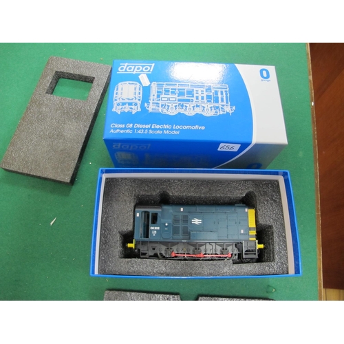 656 - Dapol 'O' Gauge/7mm Ref No 7D-008-006 'Two Rail Class 08 Diesel Shunter, BR blue R/No 08202, small p... 