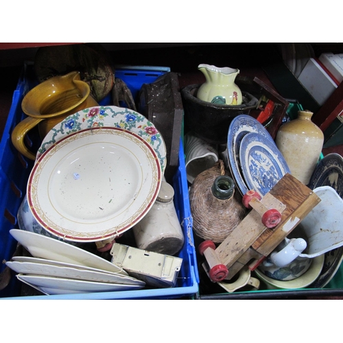 1092 - Smiths Bakelite Electric Wall Clock, blue and white plates:- Two Boxes.