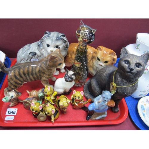 1246 - Wade Figure of Puss In Boots, Beswick Siamese cat, Simco Artware, cats, The Leonardo Collection cat ... 