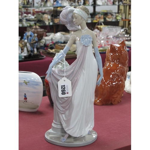 1260 - Lladro Figurine of a Lady in Evening Dress, D-22M, 33cm high.