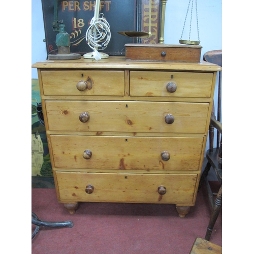 1641 - A XIX Century Pine Chest of Drawers, top with a moulded edge, two short drawers, three long drawers,... 