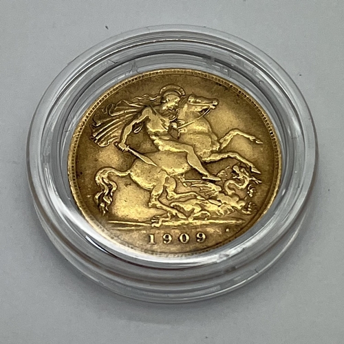 100 - 1909 Edward VII Gold Half Sovereign.