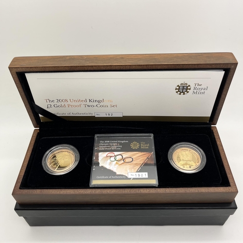 172 - Royal Mint 2008 UK Two Pound Gold Proof Two Coin Set, Olympic Games Handover Ceremony, boxed with ce... 