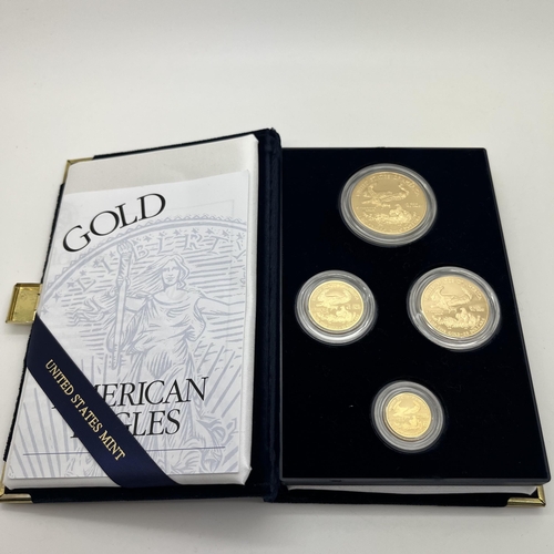 176 - United States Mint 2003 Gold Proof American Eagle Bullion Coin Set, includes a one ounce 50 dollars,... 