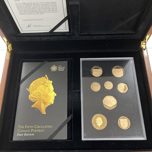 186 - Royal Mint 2015 UK Gold Proof The Fifth Circulating Coinage Portrait Coin Set, includes a £2 Britann... 