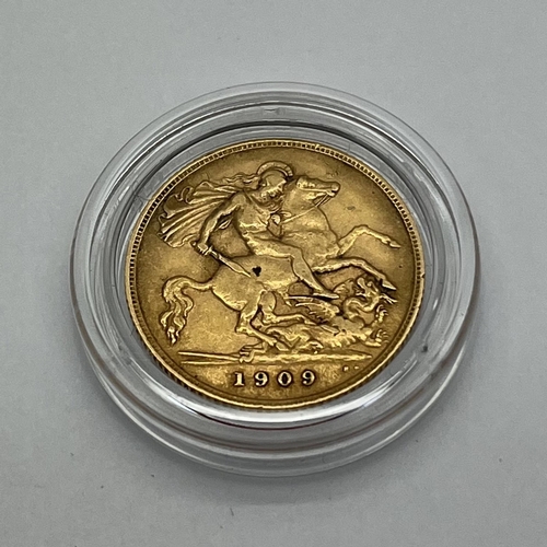 99 - 1909 Edward VII Gold Half Sovereign.