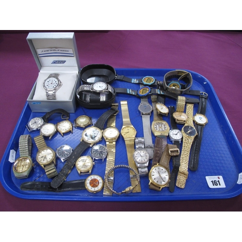 161 - A Collection of Assorted Wristwatches and Wristwatch Heads, (no straps) including Eska gold plated c... 