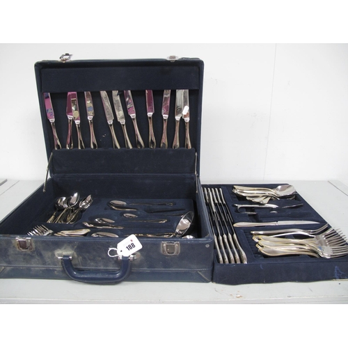 188 - A Modern Suissine Canteen of Plated Cutlery, contained in a fitted carrying case.