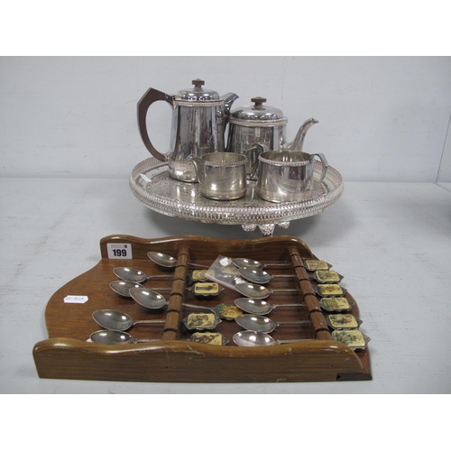 199 - A Presentation Plated Three Piece Tea Set, 