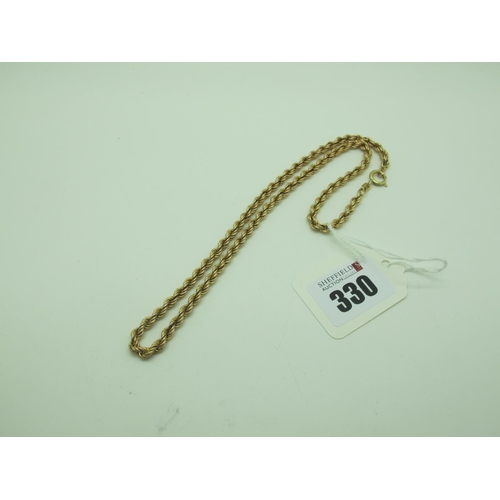 330 - A 9ct Gold Ropetwist Chain, of uniform chain (11grams).