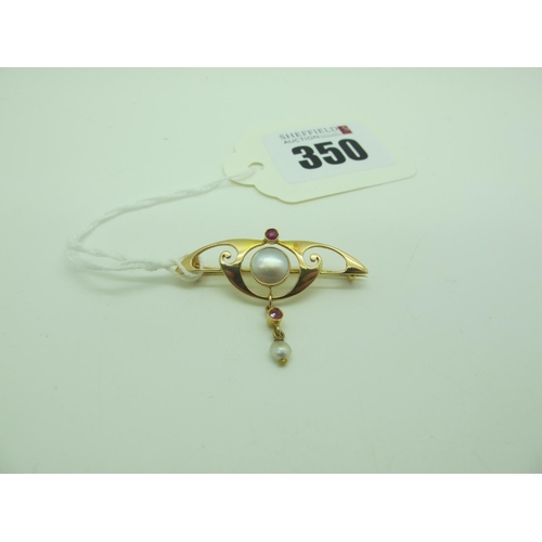 350 - A Highly Stylish Art Nouveau Brooch, stamped 