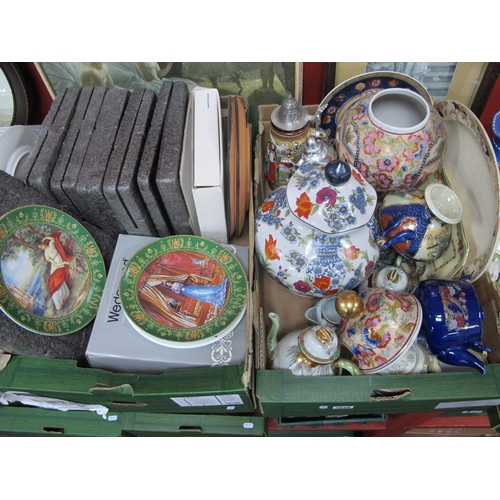 1010 - Bradex and Other Collectors Plates, lidded jars, Noritake, Oriental, etc:- Two Boxes