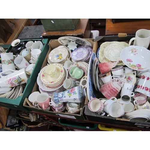 1055 - XIX Century Jugs, Alma fruit set, Crinoline ladies, other ceramics:- Three Boxes.